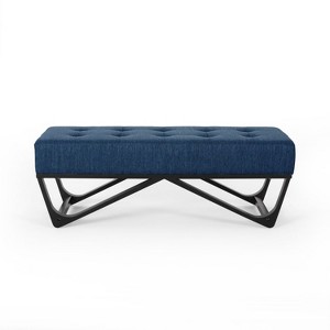 TiramisuBest Ottoman Bench - Light Grey Fabric Entryway Bench, 47.25"L x 17.5"W x 16.5"H - 1 of 4