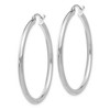 Black Bow Jewelry 2.5mm x 40mm 14k White Gold Classic Round Hoop Earrings - 2 of 4