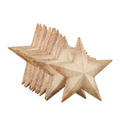 Juvale 12-Pack Unfinished Flat 3D Wood Stars Cutouts Pieces for DIY Craft 2.9x2.9 x0.5"