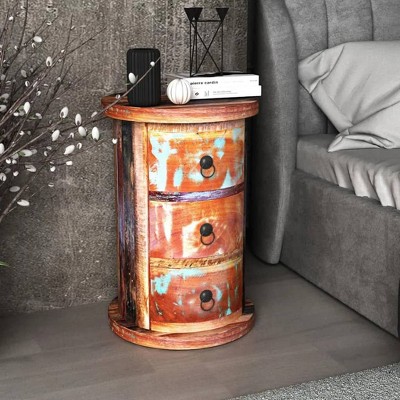 vidaXL Storage Cabinet Multicolored Reclaimed solid wood, Iron Small