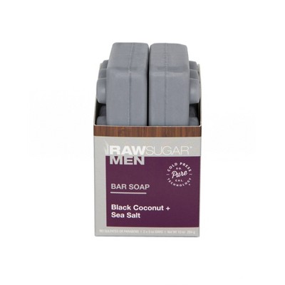 Raw Sugar Men's Bar Soap Black Coconut + Sea Salt - 10oz