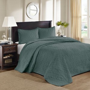 Elegant Reversible Quilt Set, Classic Stitch Pattern Rich Depth and Texture Bedding Set, All Season Home Textile fits Lux Bedroom Decor - 1 of 4