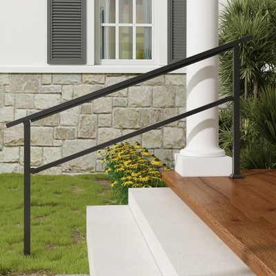FUFU&GAGA Black Metal Stair Handrail for Indoor & Outdoor Use