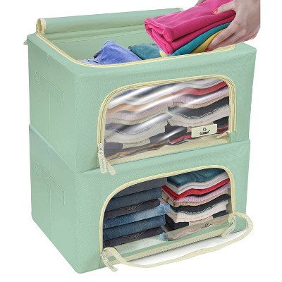 Sorbus 2pk Small Storage Box with Window Teal
