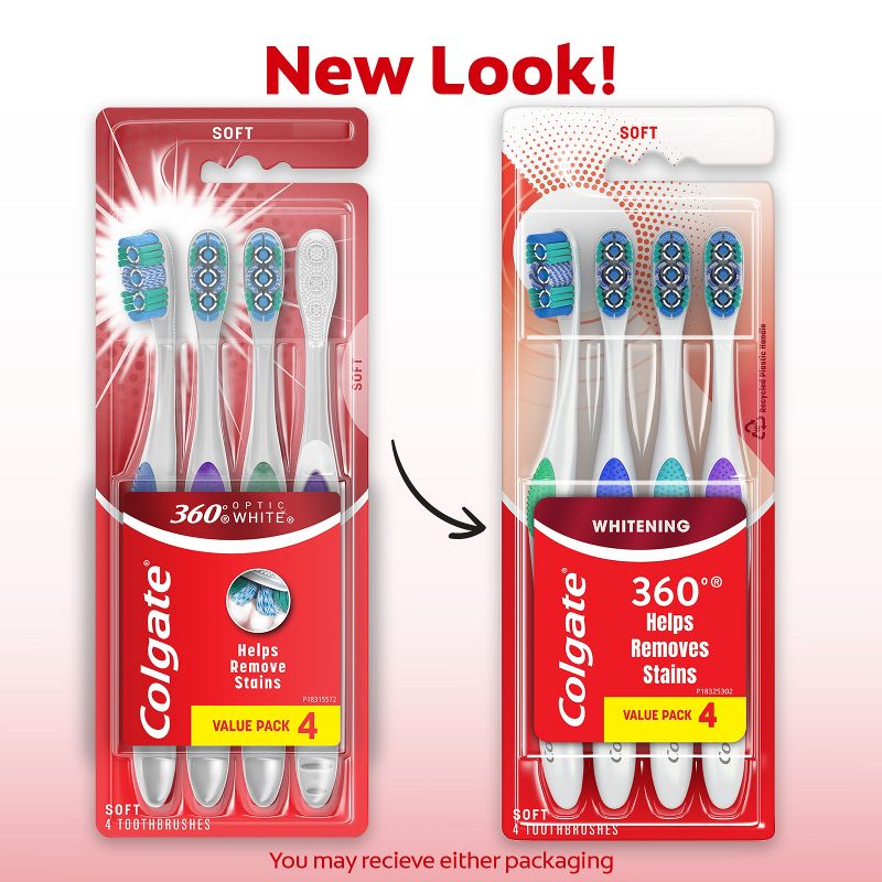 Colgate 360 Optic White Whitening Toothbrush Soft, 4 of 11