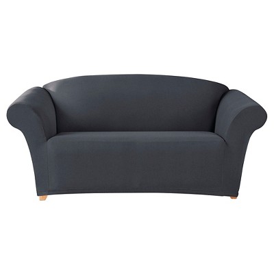 Stretch Twill Loveseat Slipcover Storm Blue - Sure Fit