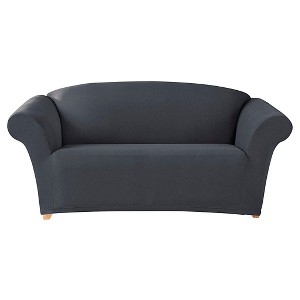 Stretch Twill Loveseat Slipcover Storm Blue - Sure Fit, Blue Blue