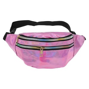 Unique Bargains Stylish Glossy Holographic Sports Waist Bag 1 Pc - 1 of 4