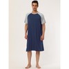 Lars Amadeus Men's Short Sleeves Comfy Contrast Color Loose Fit Nightshirts 2 Pack - 2 of 4
