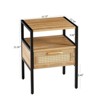 CuisinSmart Natural Rattan End Table with Drawer, Modern Wooden Sofa Side Table, MDF & Metal Accent Table for Living Room Office - 3 of 4