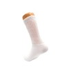 White Mid-Calf Long Cotton Crew Socks for Women, 3 Pairs, Comfortable & Breathable, Cushioned Sole for Sports & Daily Wear, Size 9-11 - 4 of 4