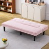NicBex Convertible Folding Tufted Loveseat Sofa with Adjustable Backrest,Corduroy Armless Recliner Sofa Chair for Living Room,Bedroom - 4 of 4