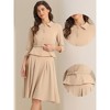 Allegra K Women's Business Office Long Sleeve Blazer Jacket Pleated Skirts 2 Piece Suit Sets Outfits - 2 of 4