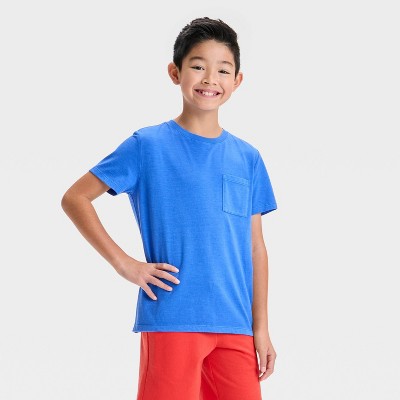 Boys' Short Sleeve Washed Pocket T-Shirt - Cat & Jack™ Blue M