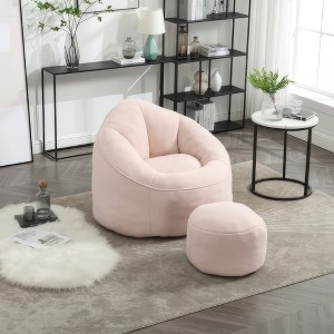 Airsurfer Bean Bag Chair for Adults with Footrest - Soft Padded Cover, Ideal for Bedroom, Dorm, Gaming or Living Room - 1 of 4