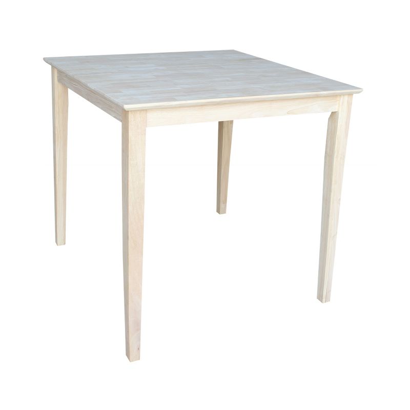 36" Square Solid Wood Table with Shaker Legs Unfinished - International Concepts, 1 of 8