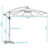 Sunnydaze Outdoor Steel Cantilever Offset Patio Umbrella with Air Vent, Crank, and Base - 9.25' - 4 of 4