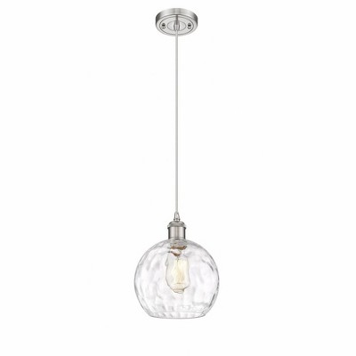 Innovations Lighting Athens Water Glass 1 - Light Pendant in  Brushed Satin Nickel
