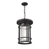 Jordan Outdoor Hanging Light - 12" x 18.75" Glass Fixture, Dimmable, Wet Rated, Chain Included - 3 of 4