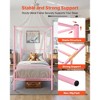 VEVOR Twin Size Canopy Bed Frame, Metal Canopy Bed with Minimalist Headboard & Four Posters Design, Heavy Duty Steel Slats Support, Pink - 4 of 4