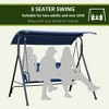 Sapphtopaz Porch Swing Set for Backyard 3-Person Patio Swing Bench with Adjustable Canopy Hanging Chair with Stand for Patio, Backyard, Terrace - 2 of 4