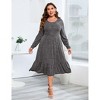 Women's Plus Size Ribbed Crew Neck Dress with Pockets: Casual Comfort for Daily Wear Dress - 2 of 4