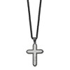 Chisel Stainless Steel Brushed and Textured Gun Metal IP-plated Cross on a 24" Wheat Chain Necklace - 2 of 4