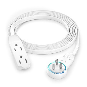 Maximm Cable 360° Rotating Flat Plug Extension Cord, 16 AWG 3 Outlet - 1 of 4