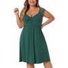 Agnes Orinda Women's Plus Size Lace Cap Sleeve Cool Peplum Flowy Comfort Nightgowns - 2 of 4