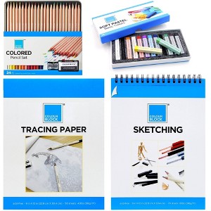 38PC Drawing Art Bundle Set - Colour Block: Charcoal & Graphite Pencils, Multicolored, Art Stationery, 13.4" x 14.8" - 1 of 4