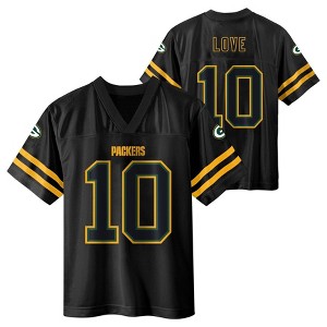 NFL Green Bay Packers Jordan Love Boys' Black Short Sleeve Jersey - 1 of 3