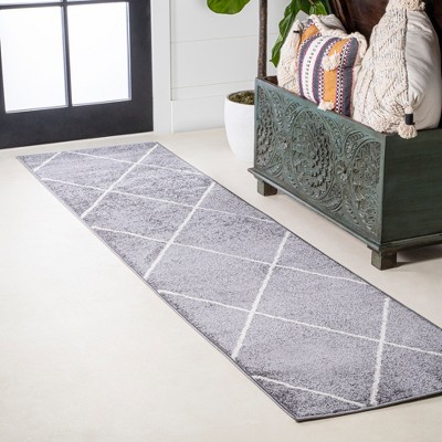 Cole Minimalist Diamond Trellis Round Area Rug - JONATHAN Y