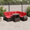 vidaXL Patio Sofa Set with Cushions Sectional Couches 8 Piece Poly Rattan - Brown - 2 of 4