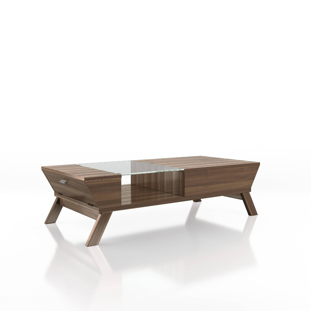 Photos - Coffee Table 24/7 Shop At Home Kathryne Modern Flip-down Cabinet  Brown