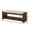 40"/47"W Upholstered Accent Bench with Removable Cushion and Lower Shoe Rack, Modern Bed End Storage Bench for Living Room - ModernLuxe - 3 of 4