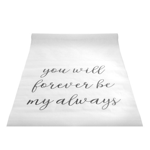 Sparkle And Bash Aisle Runner For Wedding Ceremony Outdoors Decoration You Will Forever Be My Always White 50 X 3 Feet Target