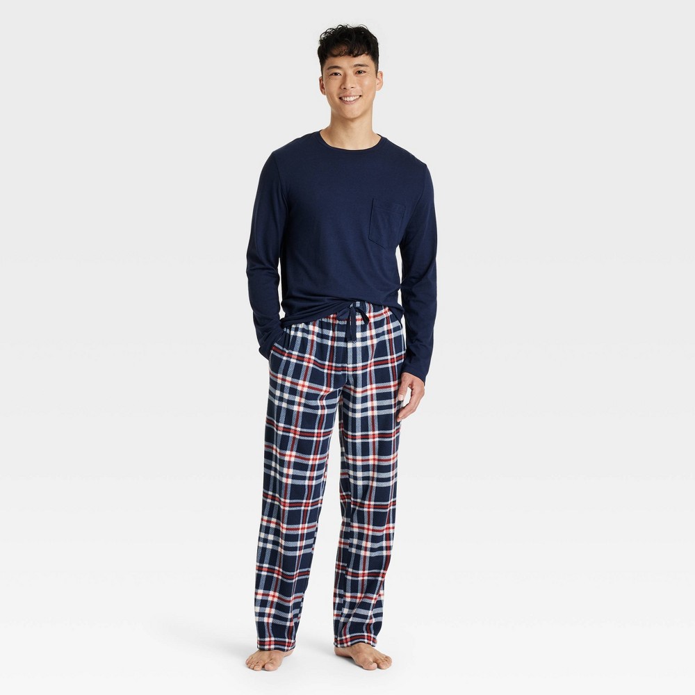 Men's Microfleece Pajama Set - Goodfellow & Co™ Blue XXL