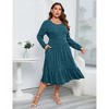 WhizMax Women's Classic Ribbed Knit Sweater Dress Plus Size Stretchy Comfy Casual Fall Dress - 4 of 4