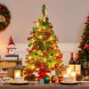 Yaheetech 2Ft/3Ft Tabletop Christmas Tree with LED Lights & Red Berries, Green - 2 of 4