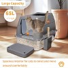 XXL Stainless Steel Cat Litter Box Enclosed Cat Litter Tray Box with Front Top Entry & High Side & Scoop for Puppy,Kitten - 2 of 4