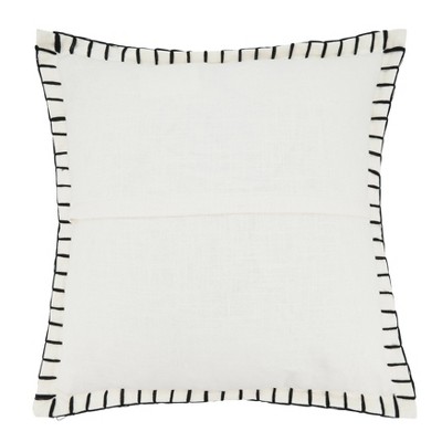 White Cotton Chunky Whip Stitch Square Pillow Cover