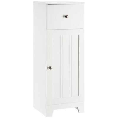 Kleankin Small Bathroom Floor Storage Cabinet Free Standing Cupboard ...