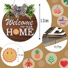 Attop Rustic Interchangeable Welcome Sign with 14 Season Icons - 12" Round Wood Wreath for Front Doors, All Holiday Farmhouse Porch Decor - 3 of 4