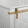 Vynxaria Rustic End Table/Nightstand - Antique White & Gold Accents, Pull-Out Drawer (Center Glides) & Shelf,Living Room Storage Table - 3 of 4