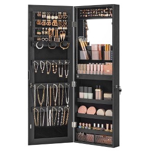 SONGMICS Jewelry Storage Cabinet Jewelry Armoire Organizer with LED Lights Wall-Mounted with Full-Length Frameless Mirror - 1 of 4