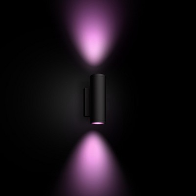 Black LED Smart Outdoor Wall Lantern with Color Ambiance