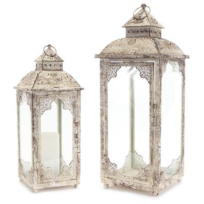 Melrose Ornate Metal Lantern (Set of 2)