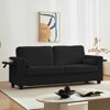 Mjkone Convertible 2-in-1 Pull Out Sleeper Sofa Bed Loveseat with 2 Wing Table and Memory Foam Mattress - 4 of 4