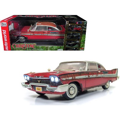 1958 Plymouth Fury "Christine" Dirty / Rusted Version 1/18 Diecast Model Car by Autoworld