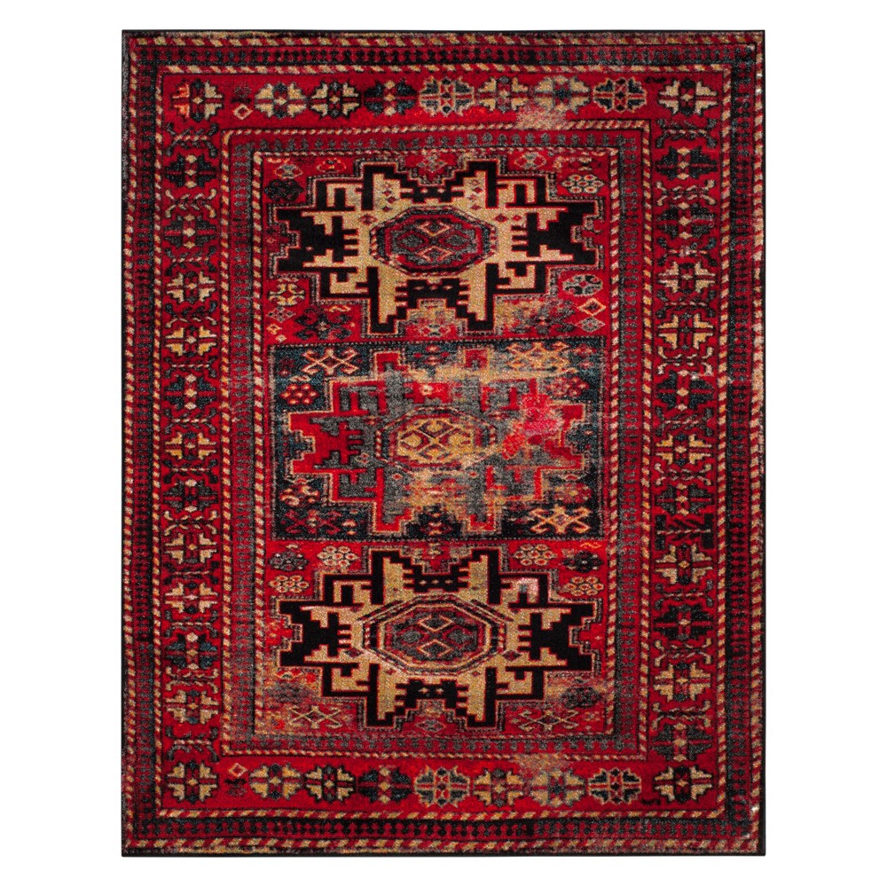 9'X12' Geometric Design Loomed Area Rug Red - Safavieh